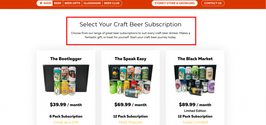 Craft beer subscription